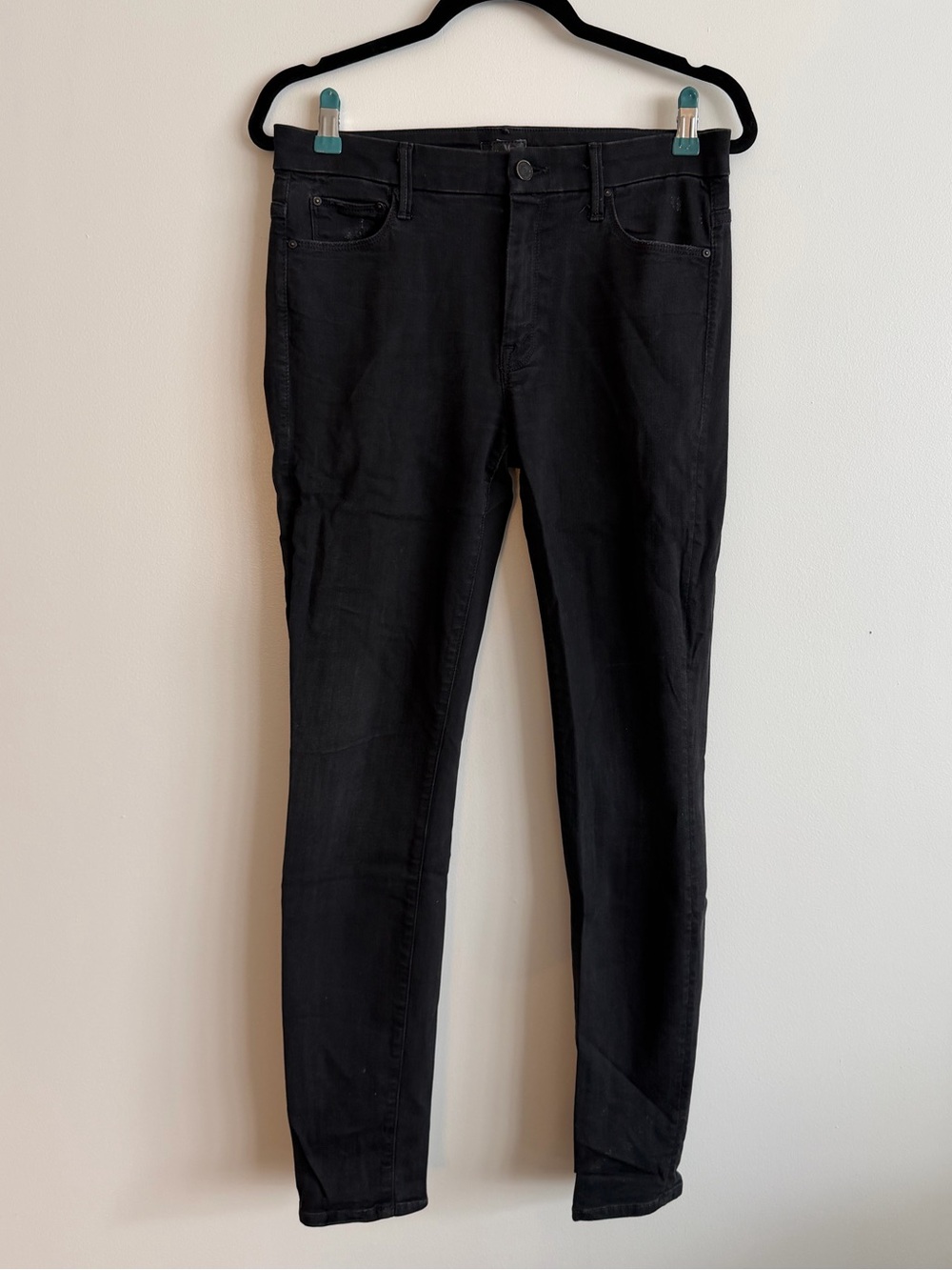 MOTHER Black Skinny Jeans High Waisted Looker in 9 Lives